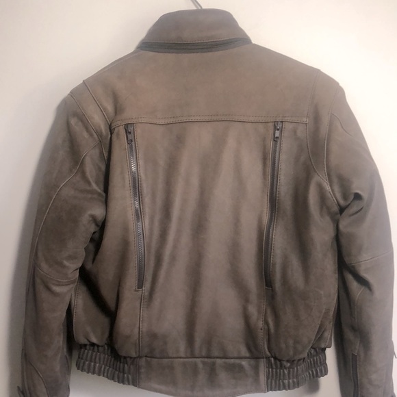 Women’s Leather Motorcycle Jacket; Brown; Size Medium - Picture 5 of 5